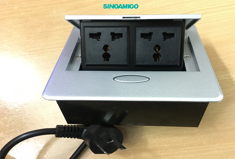 Hộp ổ cắm điện âm bàn Sinoamigo STS-205 chính hãng